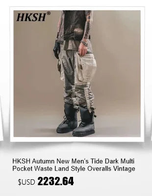 HKSH Men's Tide Classic Thicken Pure Cotton Fleece Harem Pants Suspension Sports Casual Trousers Dark Chic Grey RO Style HK1394