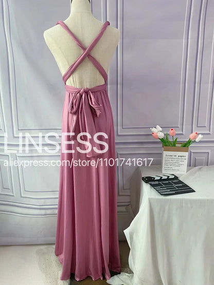 Multiway Bridesmaid Dress Infinity Outfit Floor Length Maxi Wrap Convertible Dresses Wedding Dress Multi-way Rust Dress