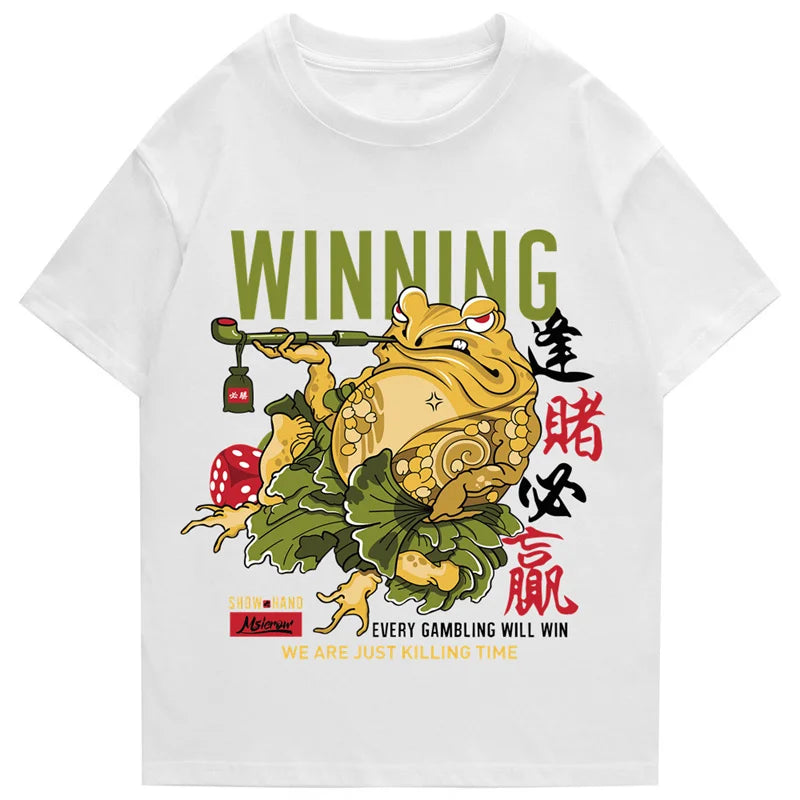 Hip-hop T-shirt men's street style Japanese kanji printed T-shirt 2022 summer short-sleeved T-shirt Harajuku cotton top T-shirt