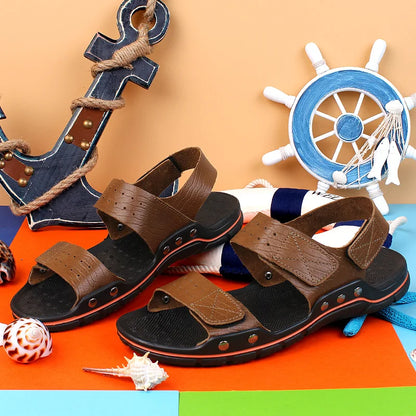 Men's New Summer Breathable Men's Sandals Fashion Trend Beach Shoes Slippers Sandals Mens Sandals Summer Genuine Leather Sandals