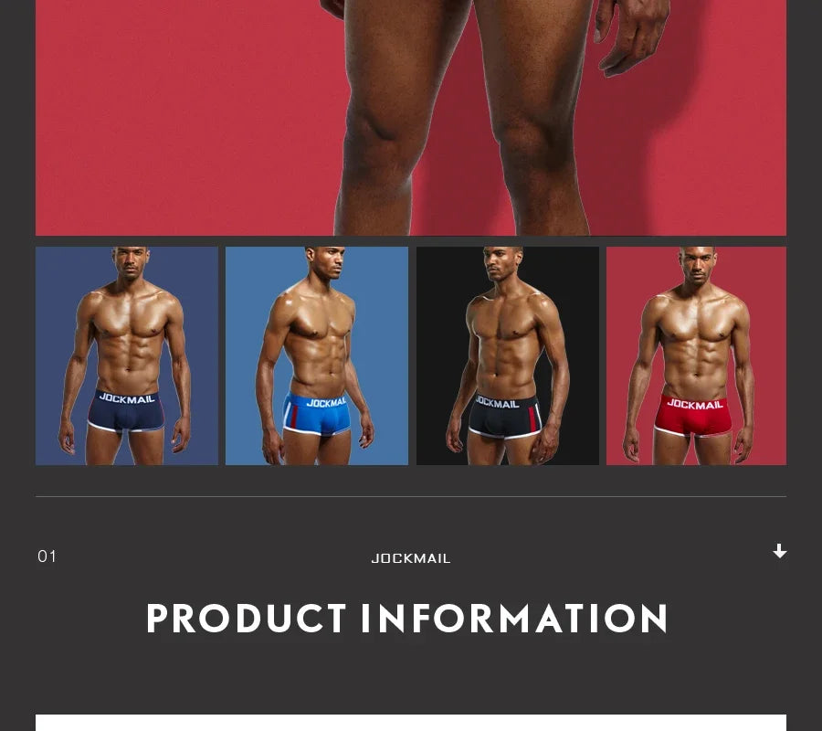 JOCKMAIL  Mens Underwear Boxers Bulge Enhancing with Push Up Cup Underwear Men Shorts Trunk Enlarge Mens Panties Underpants