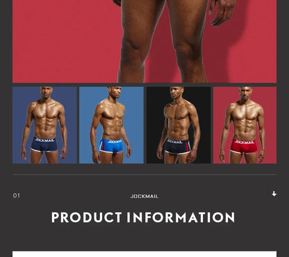 JOCKMAIL  Mens Underwear Boxers Bulge Enhancing with Push Up Cup Underwear Men Shorts Trunk Enlarge Mens Panties Underpants