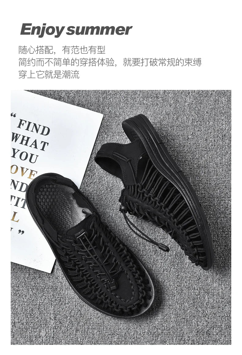 Summer Men Sandals Genuine Leather Mens Casual Shoes Outdoor Men Leather Sandals for Men Beach Shoes Roman mens Shoes