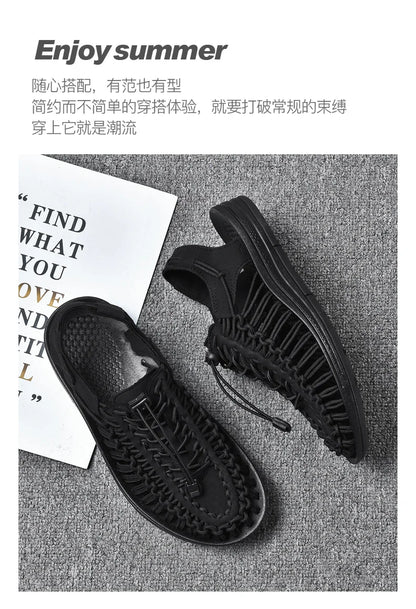 Summer Men Sandals Genuine Leather Mens Casual Shoes Outdoor Men Leather Sandals for Men Beach Shoes Roman mens Shoes