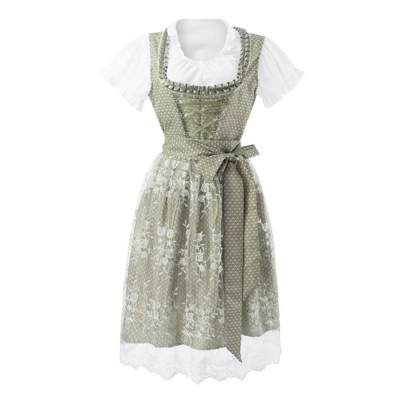 Halloween Fancy Dress Women's Oktoberfest Costumes German Bavarian Dirndl Dresses