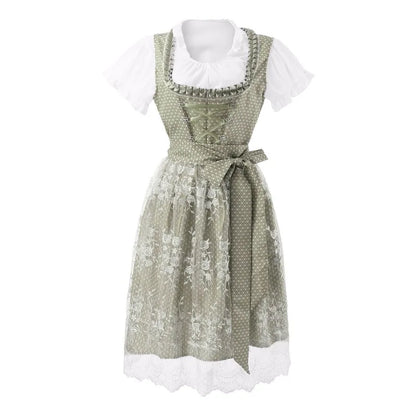 Halloween Fancy Dress Women's Oktoberfest Costumes German Bavarian Dirndl Dresses