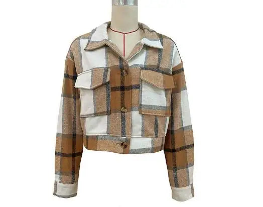Women's Coat 2025 Autumn & Winter Female Daily Clothing Plaid New Fashion Casual Cardigan Retro Lapel Jacket Jacket for Women