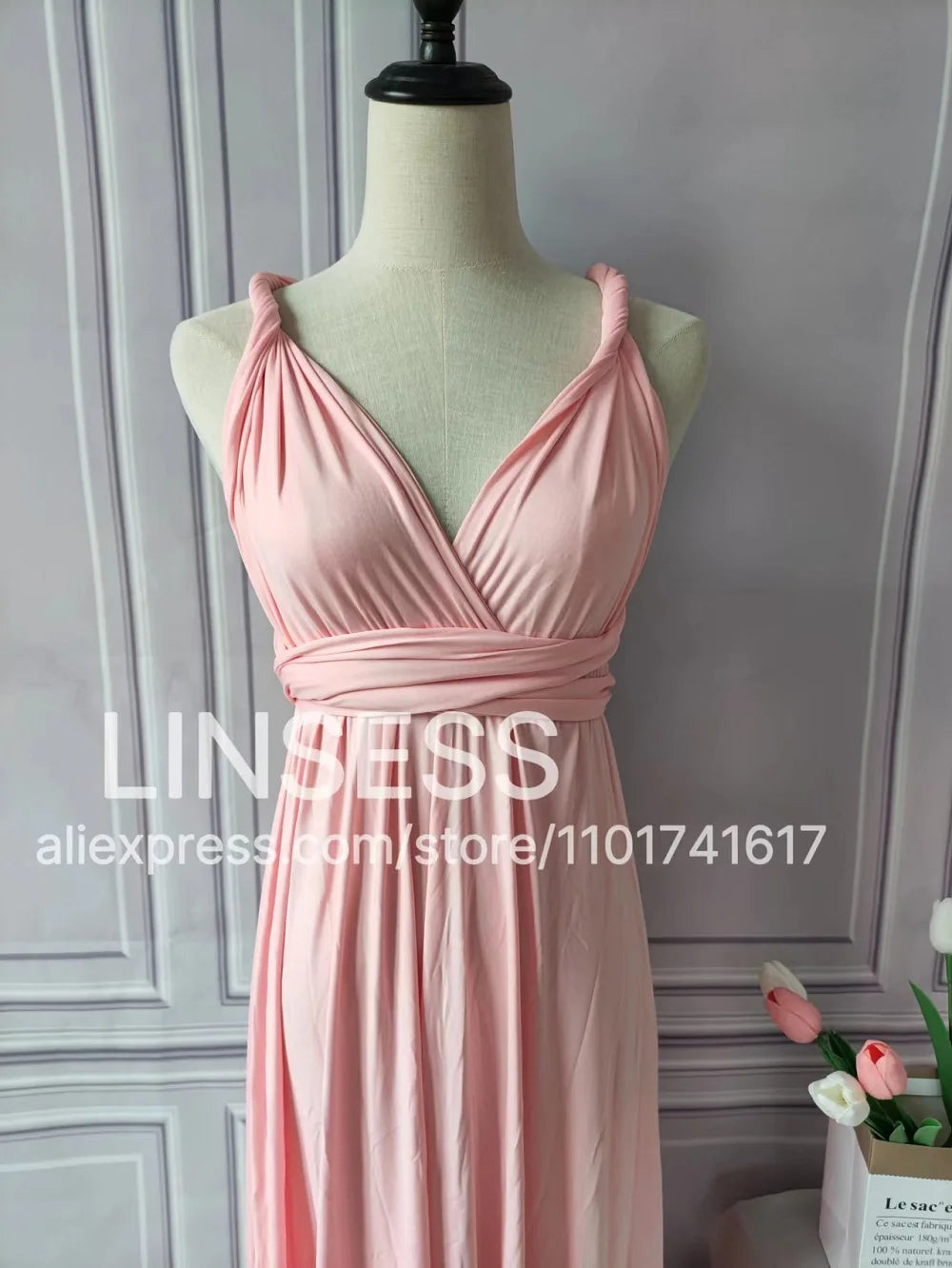 Multiway Bridesmaid Dress Infinity Outfit Floor Length Maxi Wrap Convertible Dresses Wedding Dress Multi-way Rust Dress