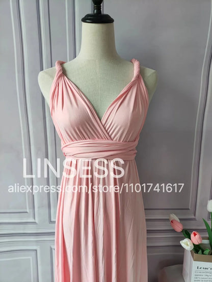 Multiway Bridesmaid Dress Infinity Outfit Floor Length Maxi Wrap Convertible Dresses Wedding Dress Multi-way Rust Dress