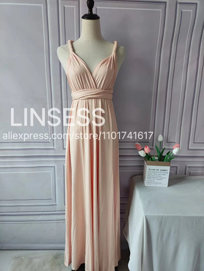 Multiway Bridesmaid Dress Infinity Outfit Floor Length Maxi Wrap Convertible Dresses Wedding Dress Multi-way Rust Dress