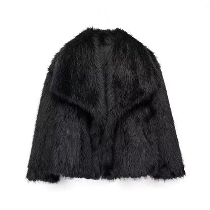 Women's Faux Fur Jacket Loose Long-Sleeved Coat Toca Fox Design Autumn/Winter 2025 Collection