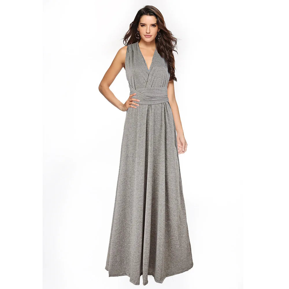 Multiway Bridesmaid Dress Infinity Outfit Floor Length Maxi Wrap Convertible Dresses Wedding Dress Multi-way Rust Dress
