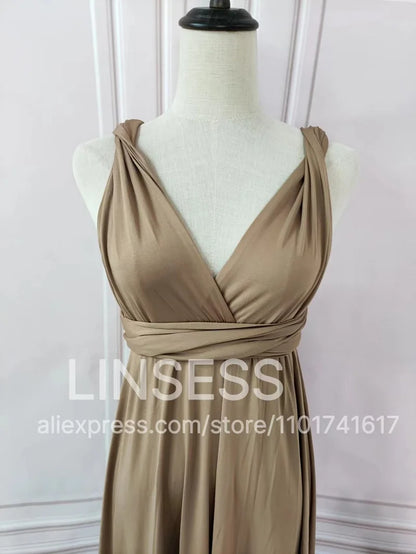Multiway Bridesmaid Dress Infinity Outfit Floor Length Maxi Wrap Convertible Dresses Wedding Dress Multi-way Rust Dress