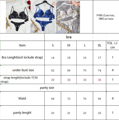 Floral Valentine Charming Brief Panty Underwear Sexy Nighty Fancy V Underwear Brief Set for Lady