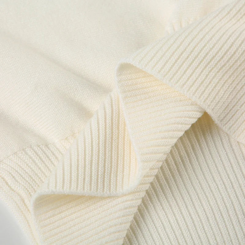 One Shoulder Beige Knitted Sweater Women's Pull Waist One-Shoulder Sweatshirt Jumper Pulls Spring Clothes 2026 Pullover Y2K New
