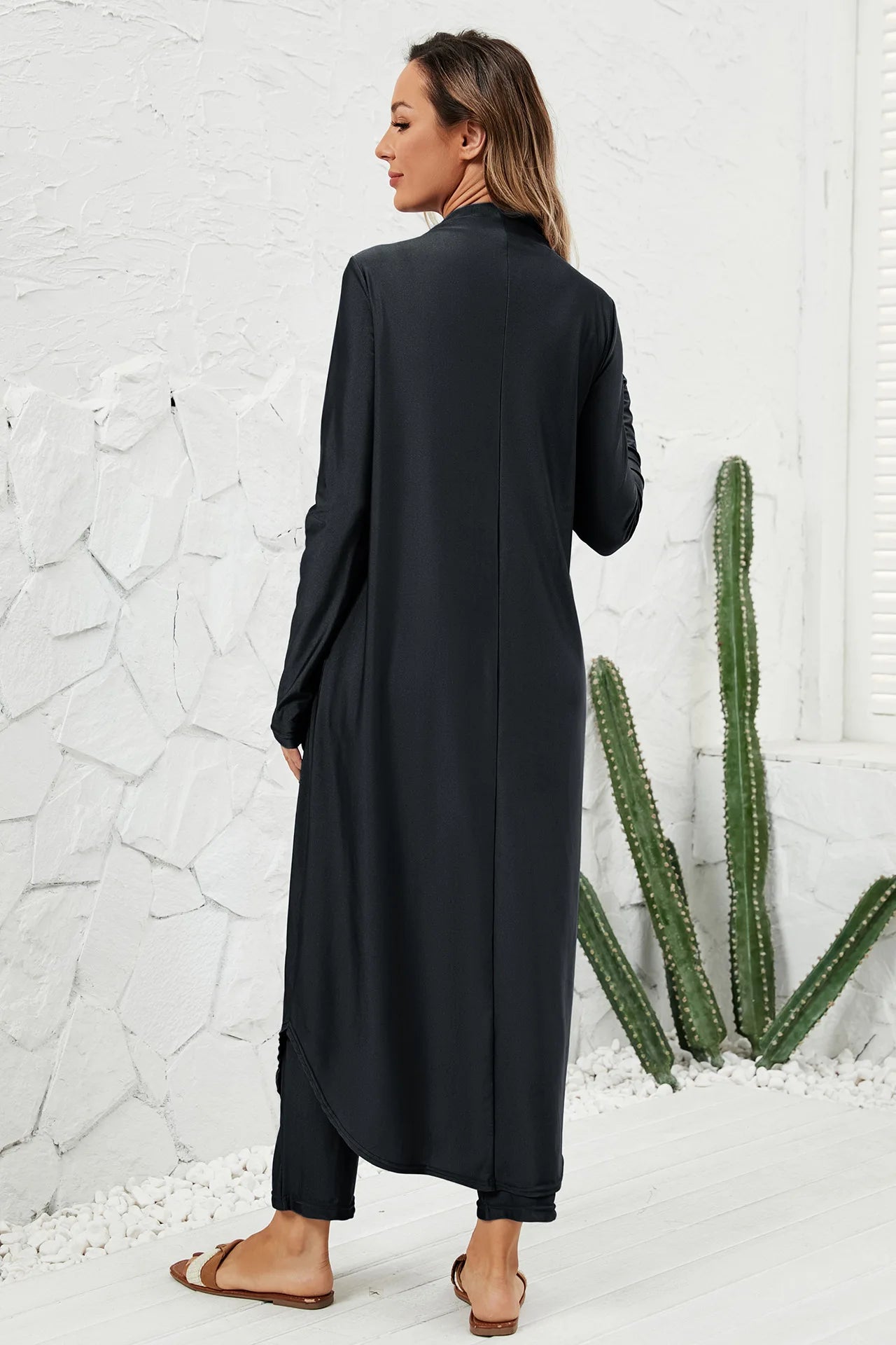 Black Modest Swimwear Women with Swim Cap 2025 Summer Swimsuit 3 Piece Set Burkini Muslim Mujer Robe Femme Musulmane Clothing