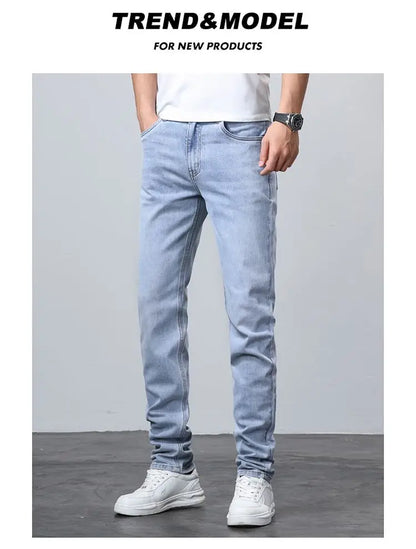 2024 New in Tall Men Jeans Strtch Denim Pants Trouser Male Extra Long Length Slim Thin Y2k Young People 110 115cm 190cm 195cm
