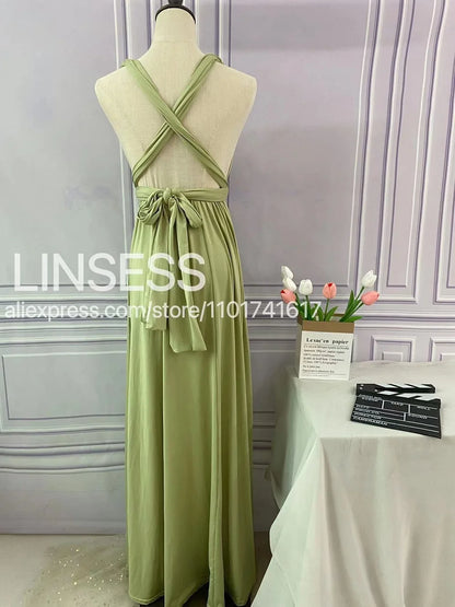 Multiway Bridesmaid Dress Infinity Outfit Floor Length Maxi Wrap Convertible Dresses Wedding Dress Multi-way Rust Dress
