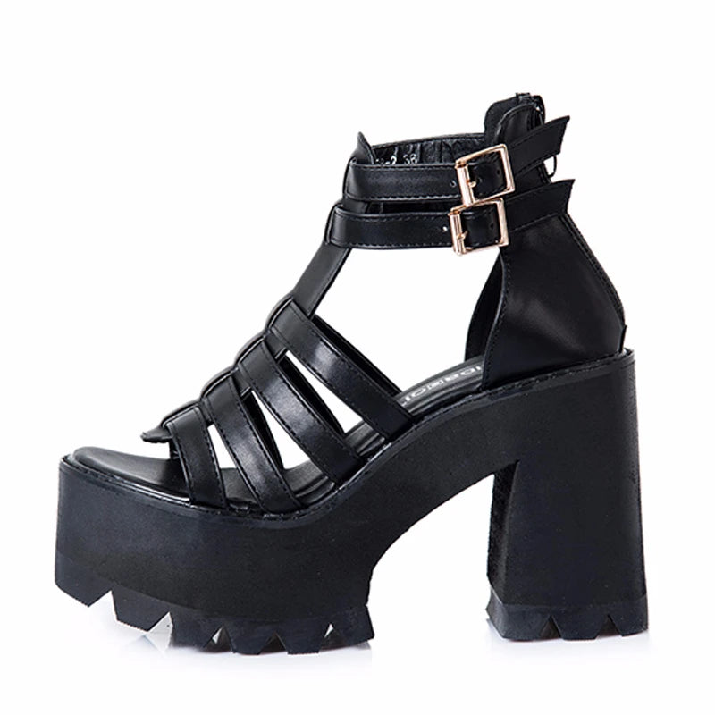 chunky heel sandals punk shoes Sandals High Heels Platform Sandals 2026 Women Summer Shoes women's sandal chunky shoes