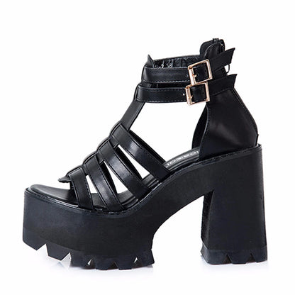 chunky heel sandals punk shoes Sandals High Heels Platform Sandals 2026 Women Summer Shoes women's sandal chunky shoes