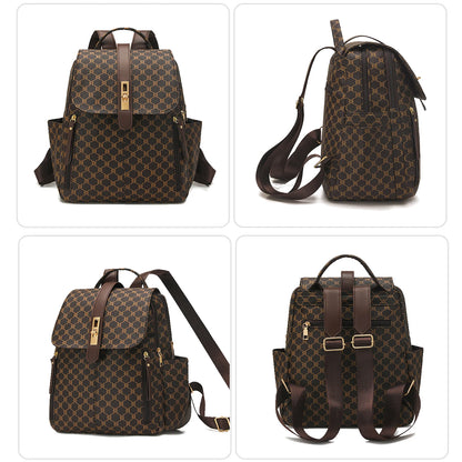Patterned Backpack for Women 2026 New Travel Backpack Large Capacity Retro Casual Mom's Daily Commute to Work