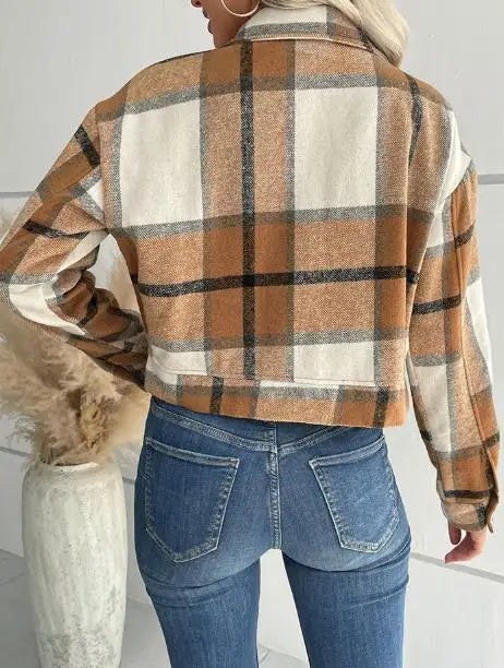 Women's Coat 2025 Autumn & Winter Female Daily Clothing Plaid New Fashion Casual Cardigan Retro Lapel Jacket Jacket for Women