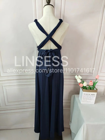 Multiway Bridesmaid Dress Infinity Outfit Floor Length Maxi Wrap Convertible Dresses Wedding Dress Multi-way Rust Dress