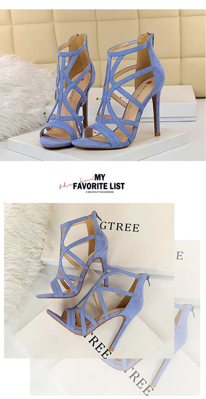BIGTREE Shoes Roman Style High Heels Woman Pumps Stiletto Heels 11 Cm Women Heels Sexy Party Shoes Hollow Out Women Sandals 2026