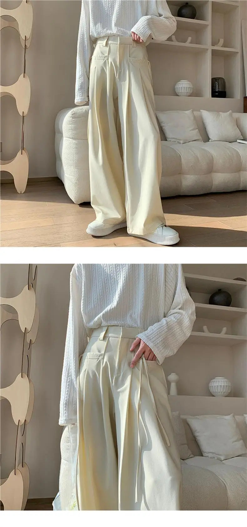 Casual Pants Men Baggy Simple Elegant Handsome Smart  British Style All-match Daily Soft Full-length Trousers High Street