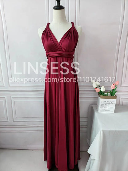 Multiway Bridesmaid Dress Infinity Outfit Floor Length Maxi Wrap Convertible Dresses Wedding Dress Multi-way Rust Dress