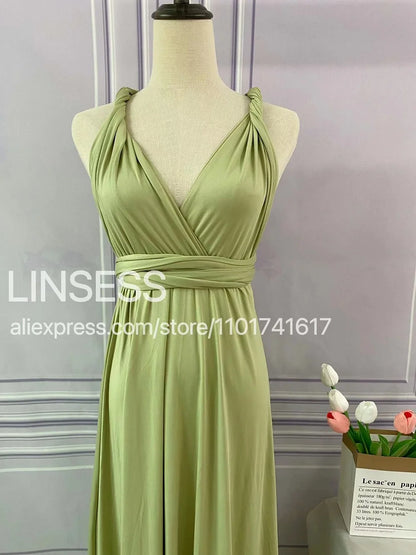Multiway Bridesmaid Dress Infinity Outfit Floor Length Maxi Wrap Convertible Dresses Wedding Dress Multi-way Rust Dress