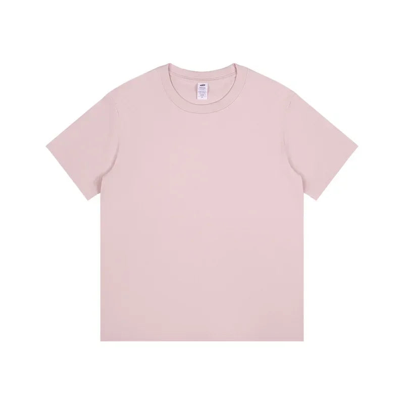 Men's 230g Heavy Cotton Short-sleeved T-shirt Men Pure Cotton Loose Solid Color Bottoming Shirt Trendy Man T-shirt Tops Clothes