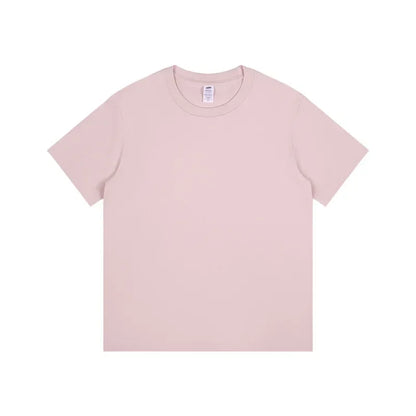 Men's 230g Heavy Cotton Short-sleeved T-shirt Men Pure Cotton Loose Solid Color Bottoming Shirt Trendy Man T-shirt Tops Clothes
