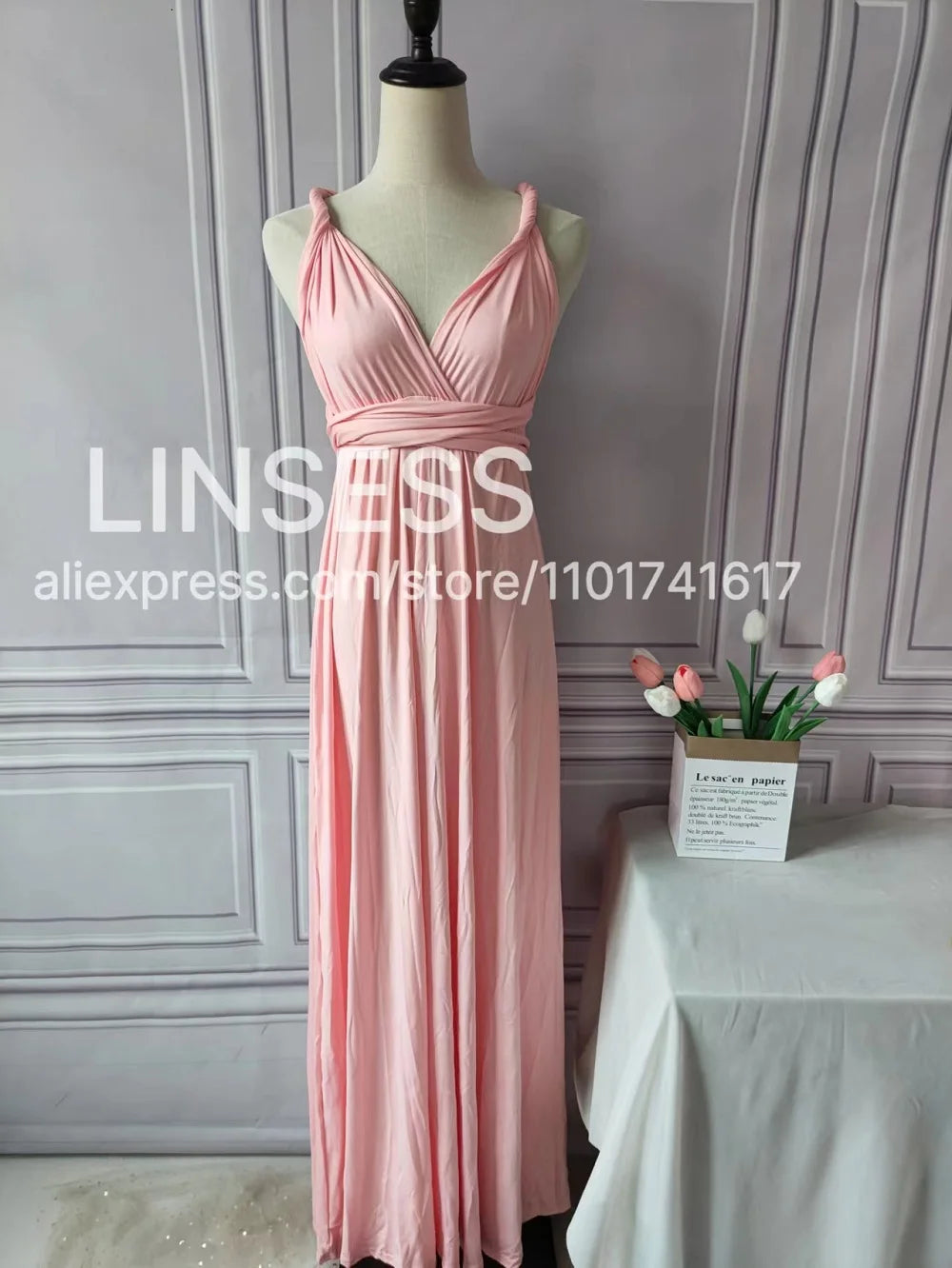 Multiway Bridesmaid Dress Infinity Outfit Floor Length Maxi Wrap Convertible Dresses Wedding Dress Multi-way Rust Dress