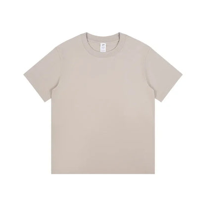 Men's 230g Heavy Cotton Short-sleeved T-shirt Men Pure Cotton Loose Solid Color Bottoming Shirt Trendy Man T-shirt Tops Clothes