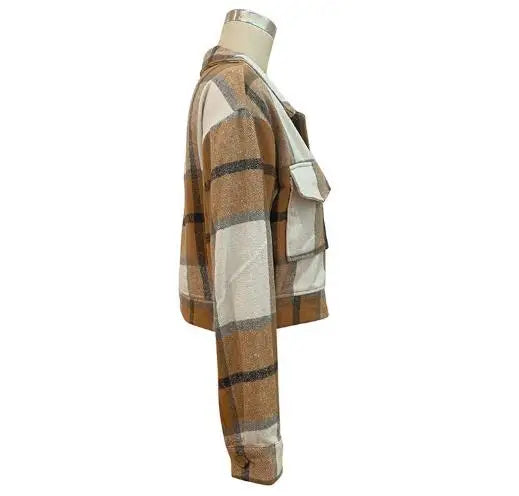 Women's Coat 2025 Autumn & Winter Female Daily Clothing Plaid New Fashion Casual Cardigan Retro Lapel Jacket Jacket for Women