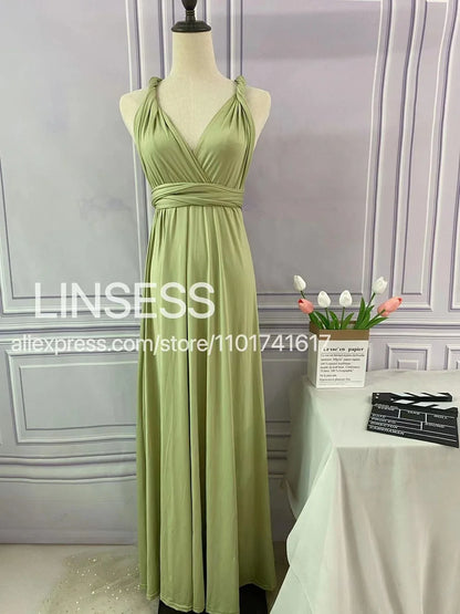 Multiway Bridesmaid Dress Infinity Outfit Floor Length Maxi Wrap Convertible Dresses Wedding Dress Multi-way Rust Dress