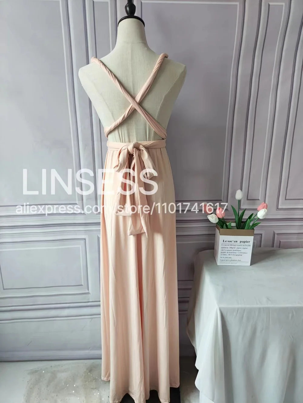 Multiway Bridesmaid Dress Infinity Outfit Floor Length Maxi Wrap Convertible Dresses Wedding Dress Multi-way Rust Dress