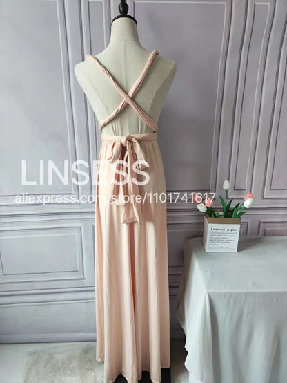 Multiway Bridesmaid Dress Infinity Outfit Floor Length Maxi Wrap Convertible Dresses Wedding Dress Multi-way Rust Dress