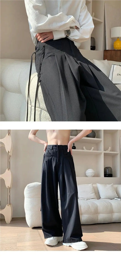 Casual Pants Men Baggy Simple Elegant Handsome Smart  British Style All-match Daily Soft Full-length Trousers High Street