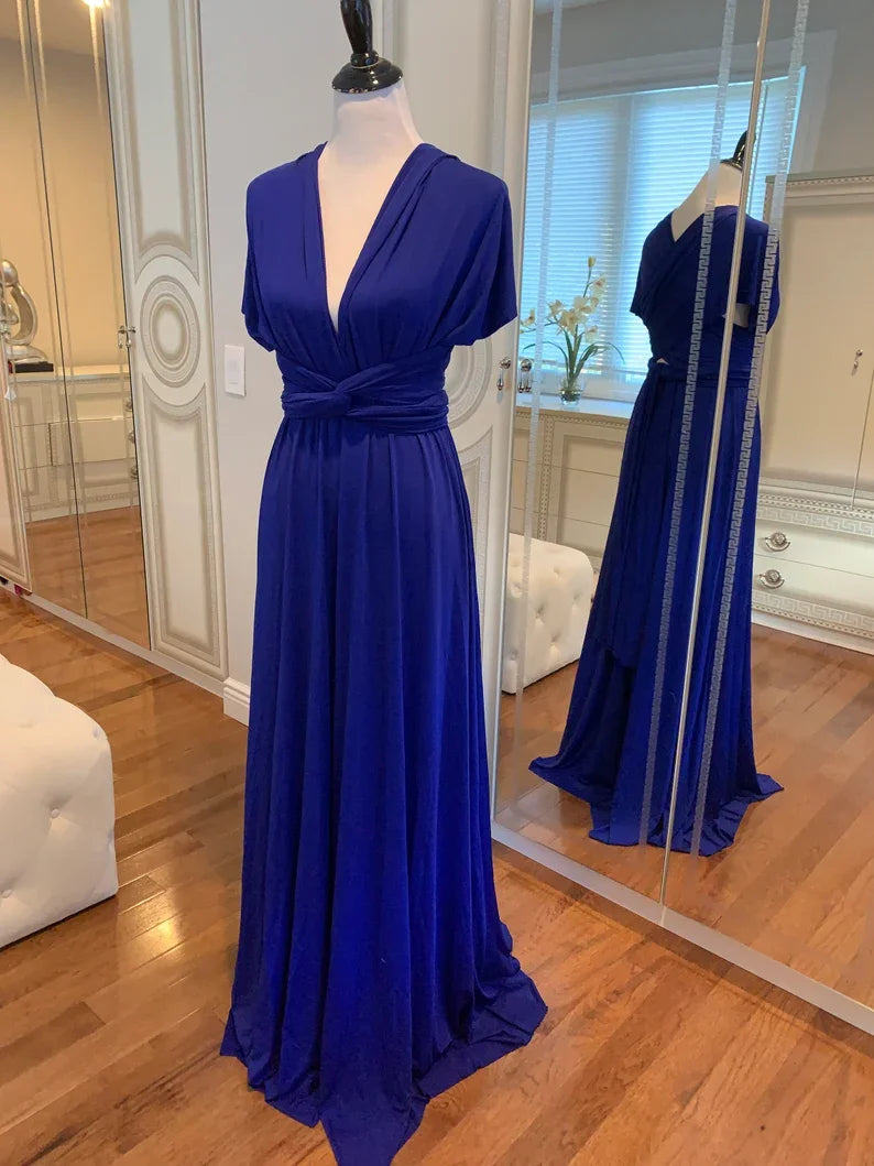 Multiway Bridesmaid Dress Infinity Outfit Floor Length Maxi Wrap Convertible Dresses Wedding Dress Multi-way Rust Dress