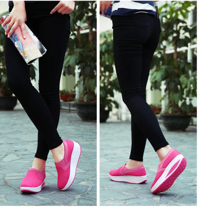 Womens Shoes 2026 Summer Swing Casual Air Mesh Breathable Wedges Sport Femme Platform Shoes Zapatos Sneakers Women