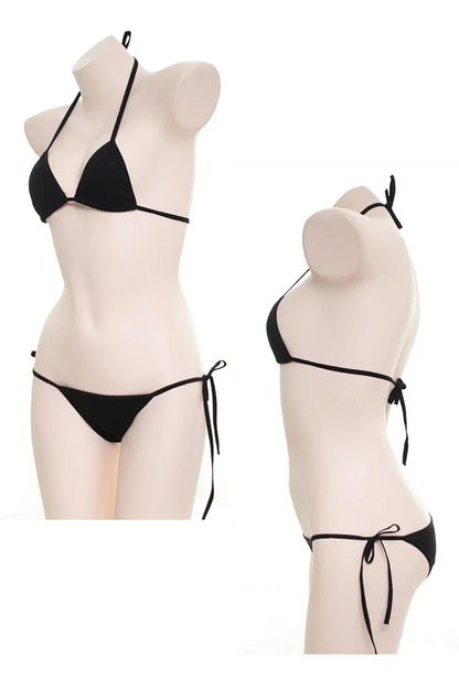 Japanese Sexy Lingerie Lolita Kawaii Mosaic Cartoon Anime Mini Bikini Adult Cosplay Erotic Costumes Bra Women Underwear Set