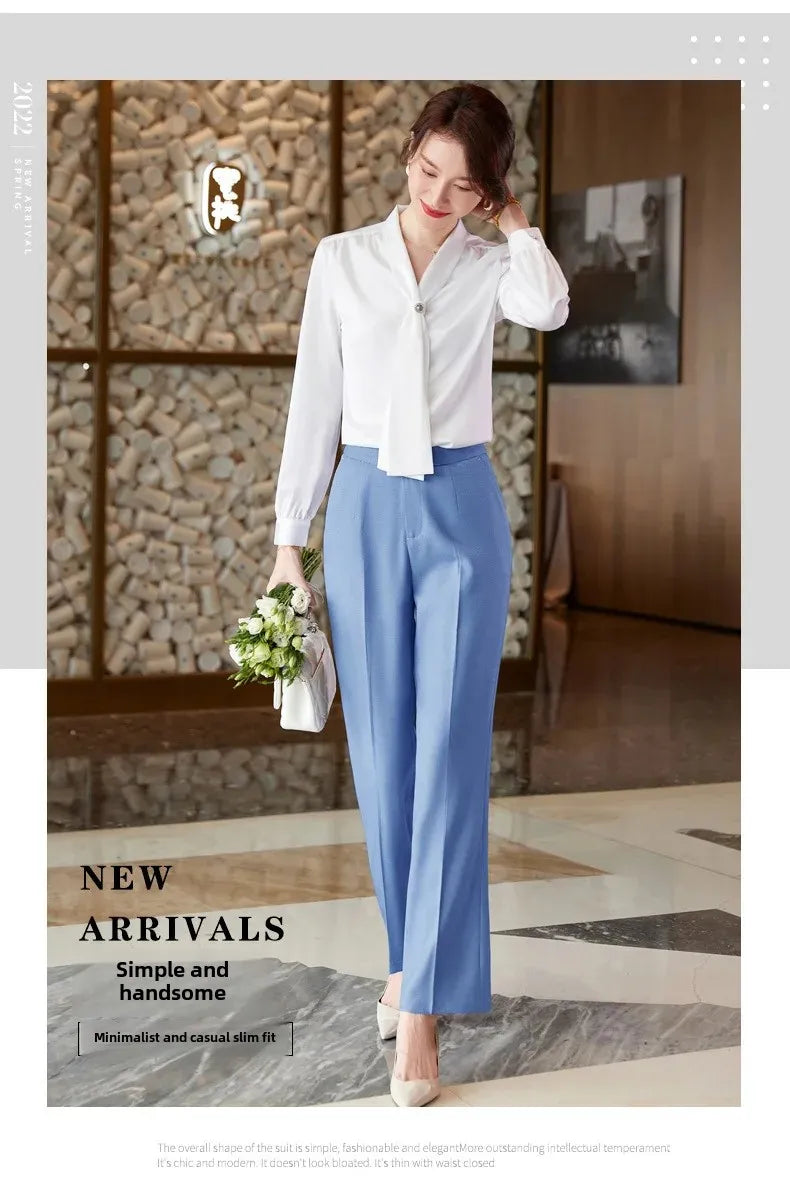 Women's Summer Professional White Shirt Short Sleeves Hotel Front Desk Workwear Korean Style OL Business Shirt White Collar Work