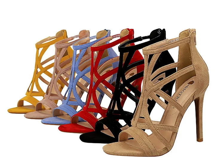 BIGTREE Shoes Roman Style High Heels Woman Pumps Stiletto Heels 11 Cm Women Heels Sexy Party Shoes Hollow Out Women Sandals 2026