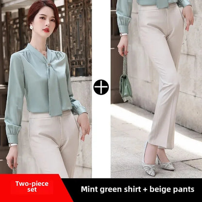 Women's Summer Professional White Shirt Short Sleeves Hotel Front Desk Workwear Korean Style OL Business Shirt White Collar Work
