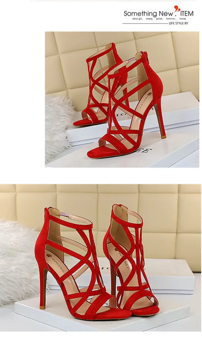 BIGTREE Shoes Roman Style High Heels Woman Pumps Stiletto Heels 11 Cm Women Heels Sexy Party Shoes Hollow Out Women Sandals 2026
