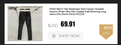 HKSH Men's Tide Classic Thicken Pure Cotton Fleece Harem Pants Suspension Sports Casual Trousers Dark Chic Grey RO Style HK1394
