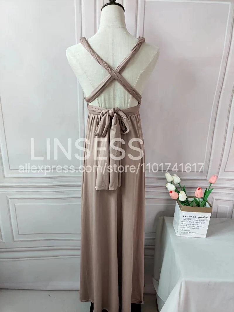 Multiway Bridesmaid Dress Infinity Outfit Floor Length Maxi Wrap Convertible Dresses Wedding Dress Multi-way Rust Dress