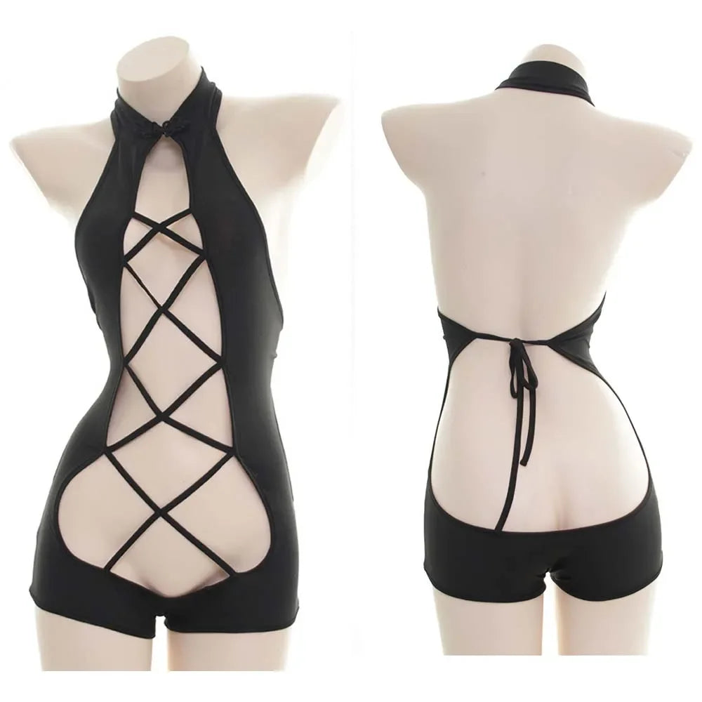 Japanese Sexy Lingerie Lolita Kawaii Mosaic Cartoon Anime Mini Bikini Adult Cosplay Erotic Costumes Bra Women Underwear Set